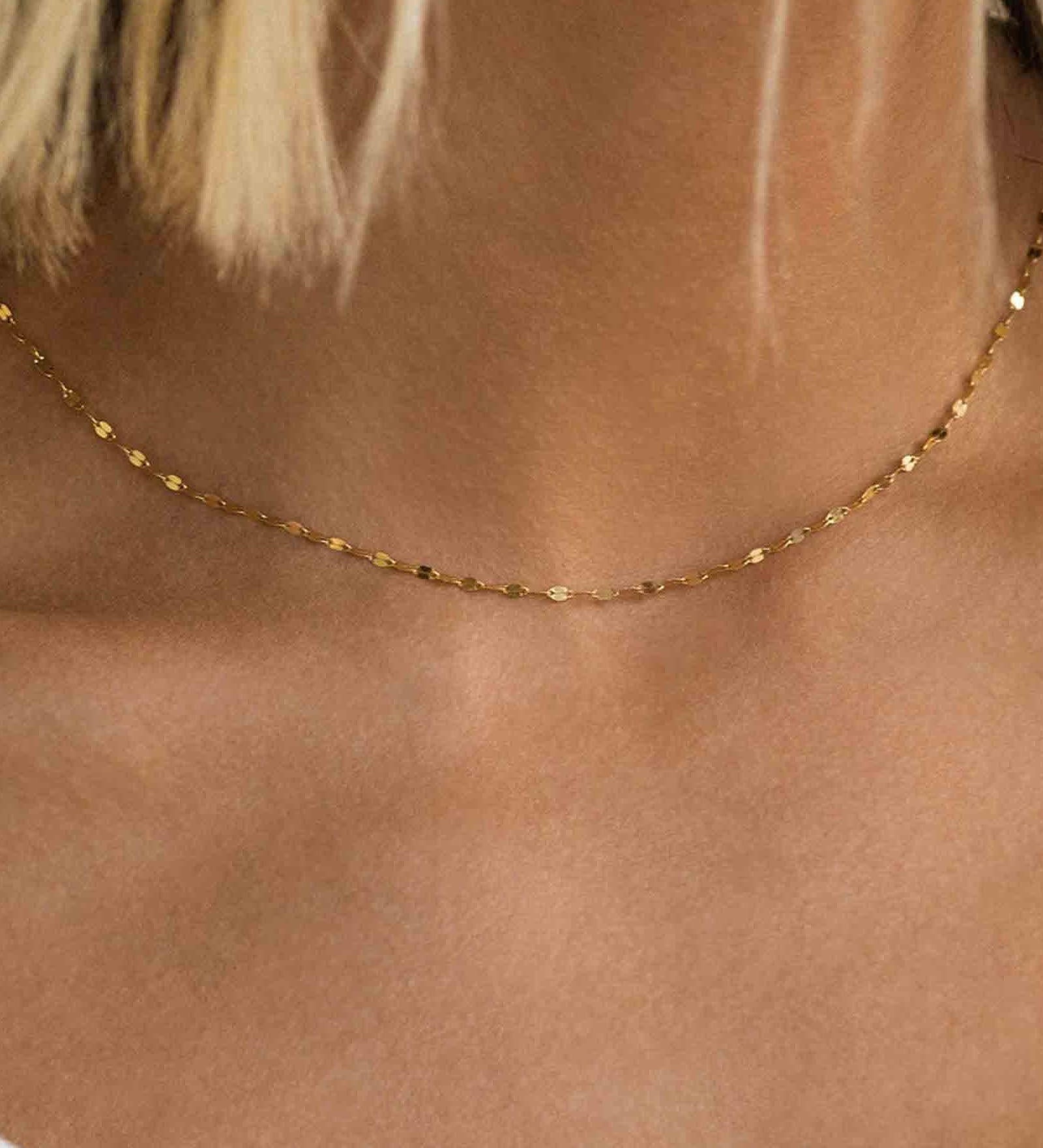 Leah Alexandra Fine-Shimmer Necklace-Necklaces-10k Yellow Gold-Blue Ruby Jewellery-Vancouver Canada