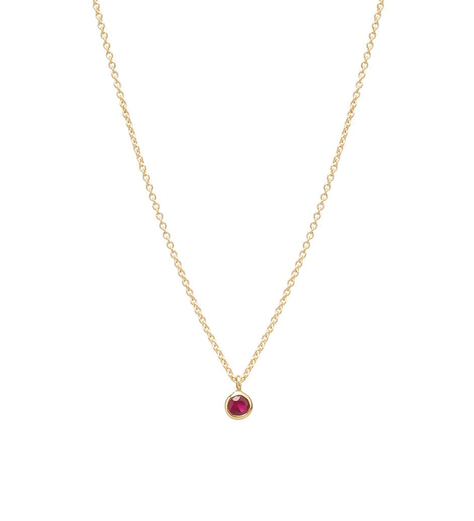Zoe Chicco-Single Pink Sapphire Bezel Pendant Necklace-Necklaces-14k Yellow Gold, Pink Sapphire-Blue Ruby Jewellery-Vancouver Canada