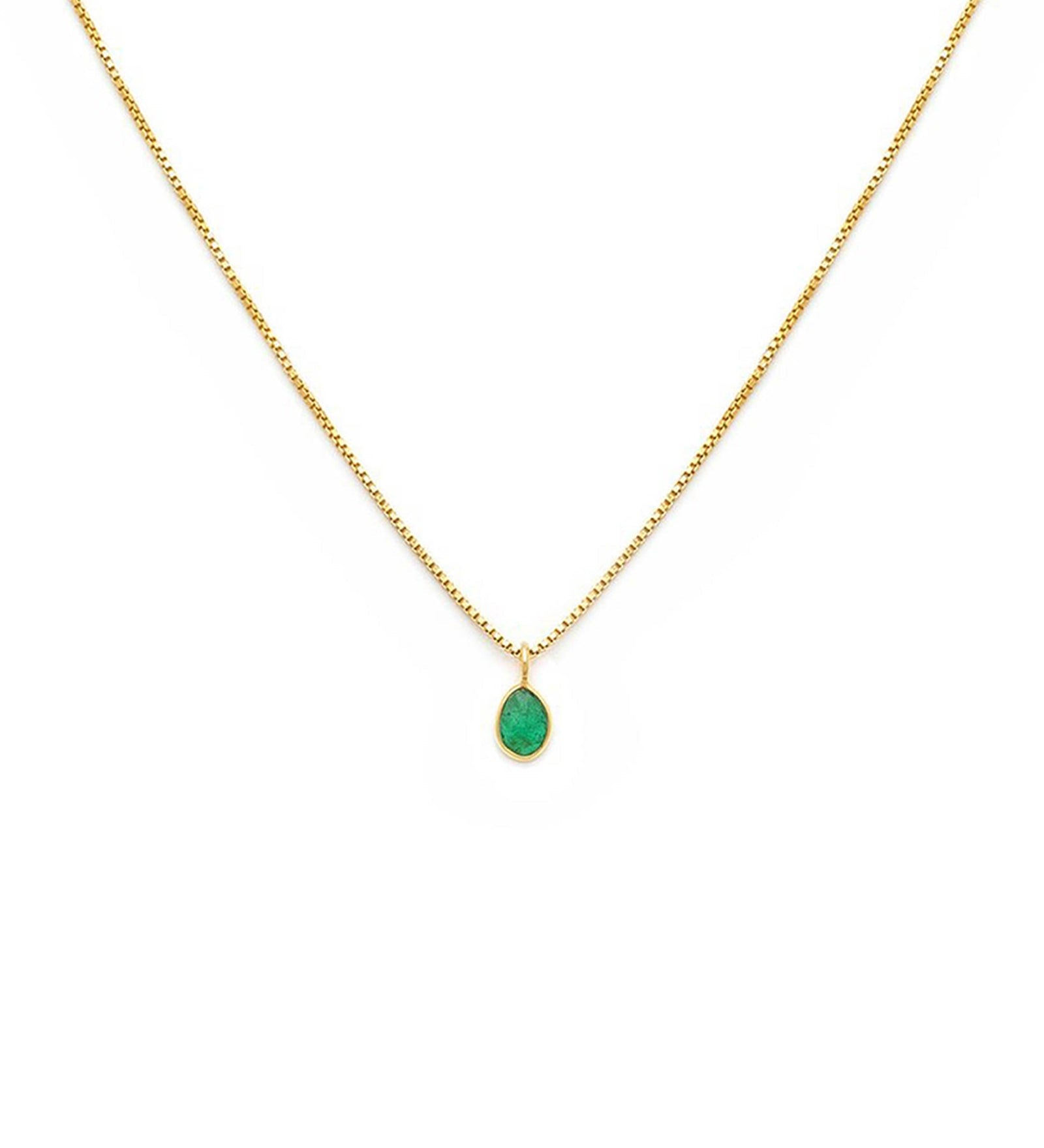 Leah Alexandra-Sofia Slice Necklace-Necklaces-14k Gold Vermeil, Emerald-Blue Ruby Jewellery-Vancouver Canada