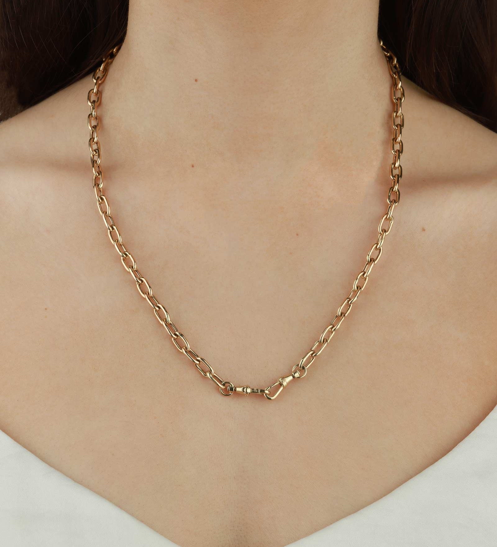 Zoe Chicco-Square Oval Chain Necklace | XL-Necklaces-14k Yellow Gold-Blue Ruby Jewellery-Vancouver Canada