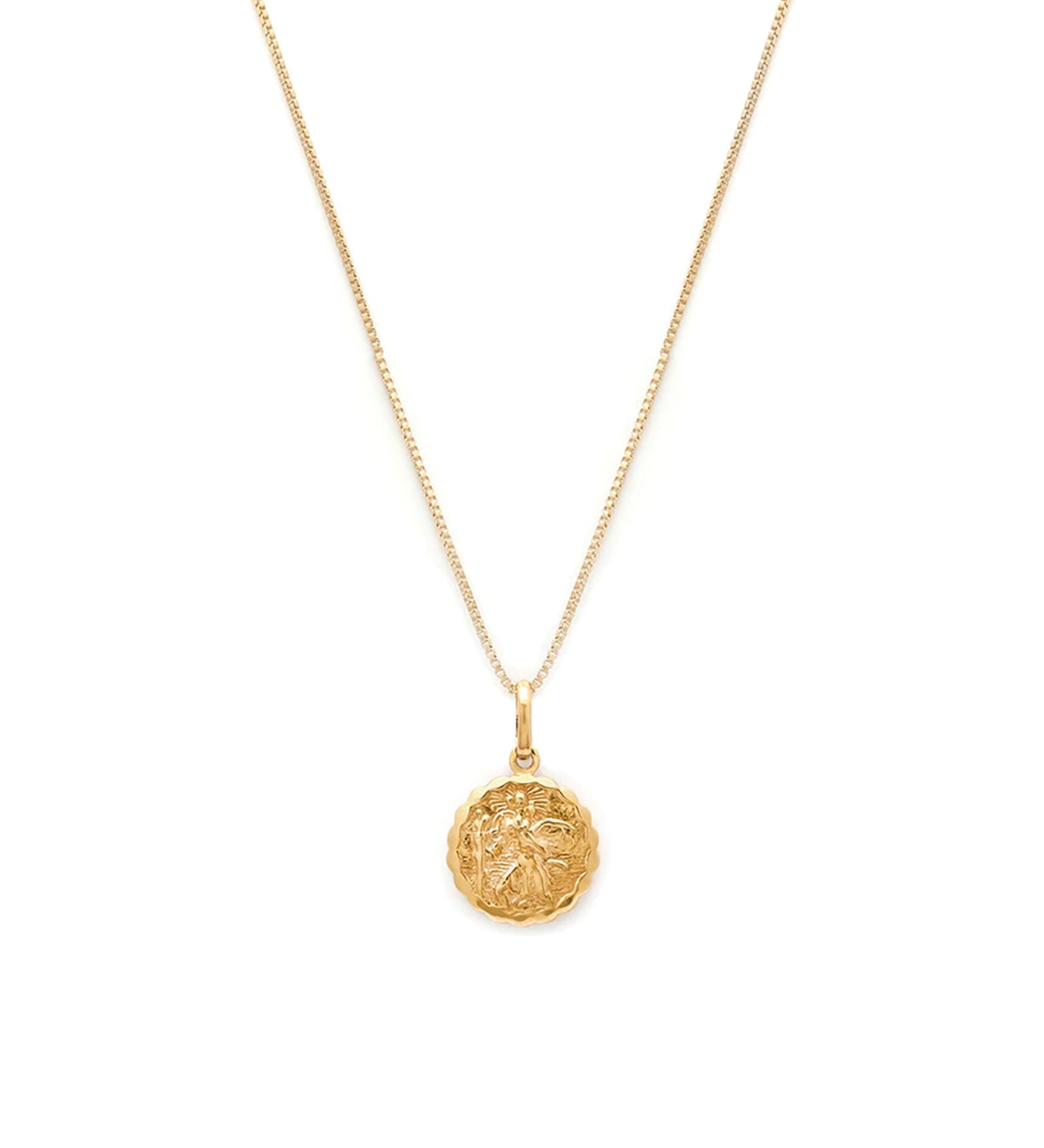 Leah Alexandra-St Christopher Necklace-Necklaces-14k Gold Vermeil, 14k Gold-fill-Blue Ruby Jewellery-Vancouver Canada