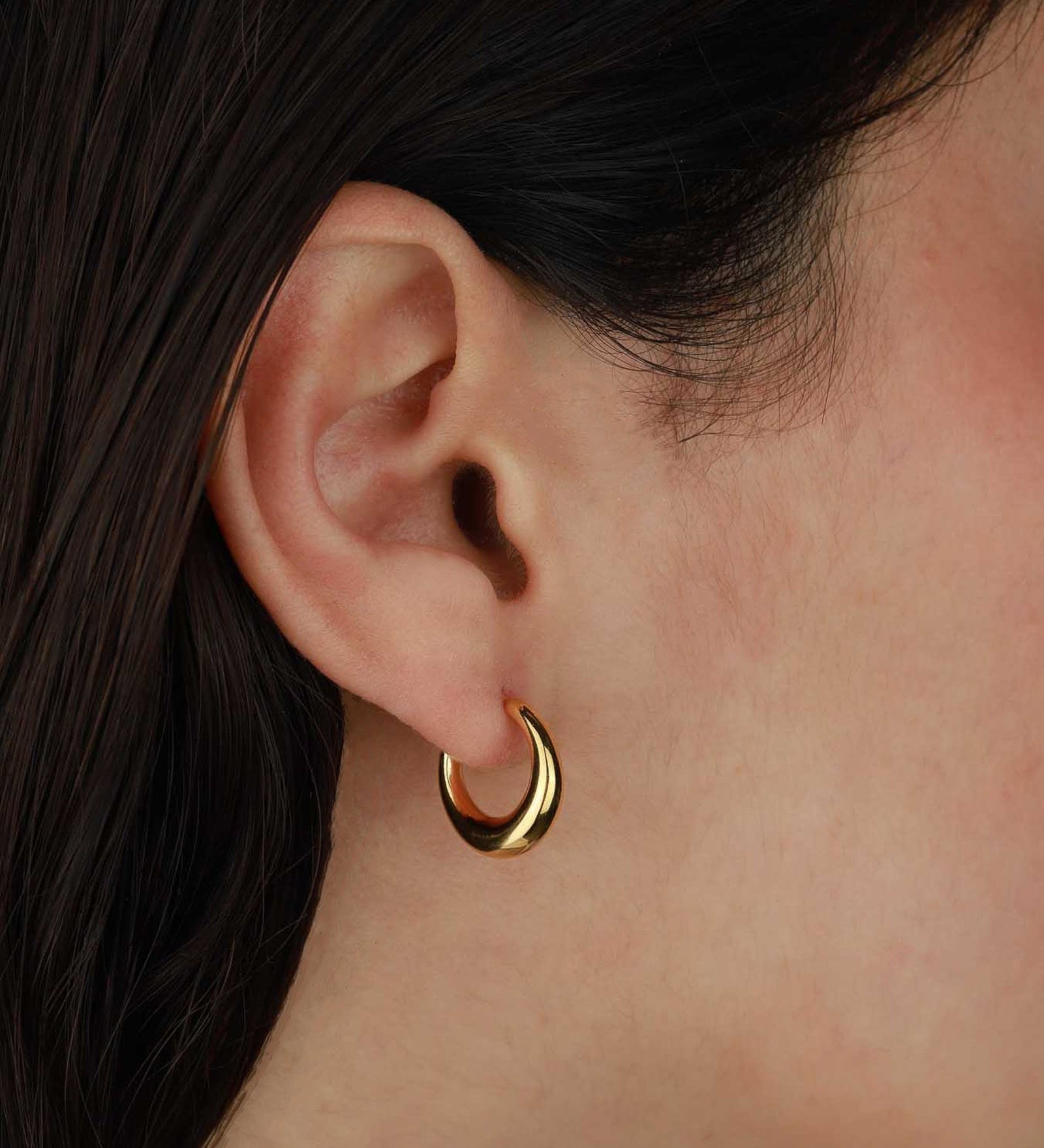 Tashi-Tapered Hoops I 15mm-Earrings-14k Gold Vermeil-Blue Ruby Jewellery-Vancouver Canada
