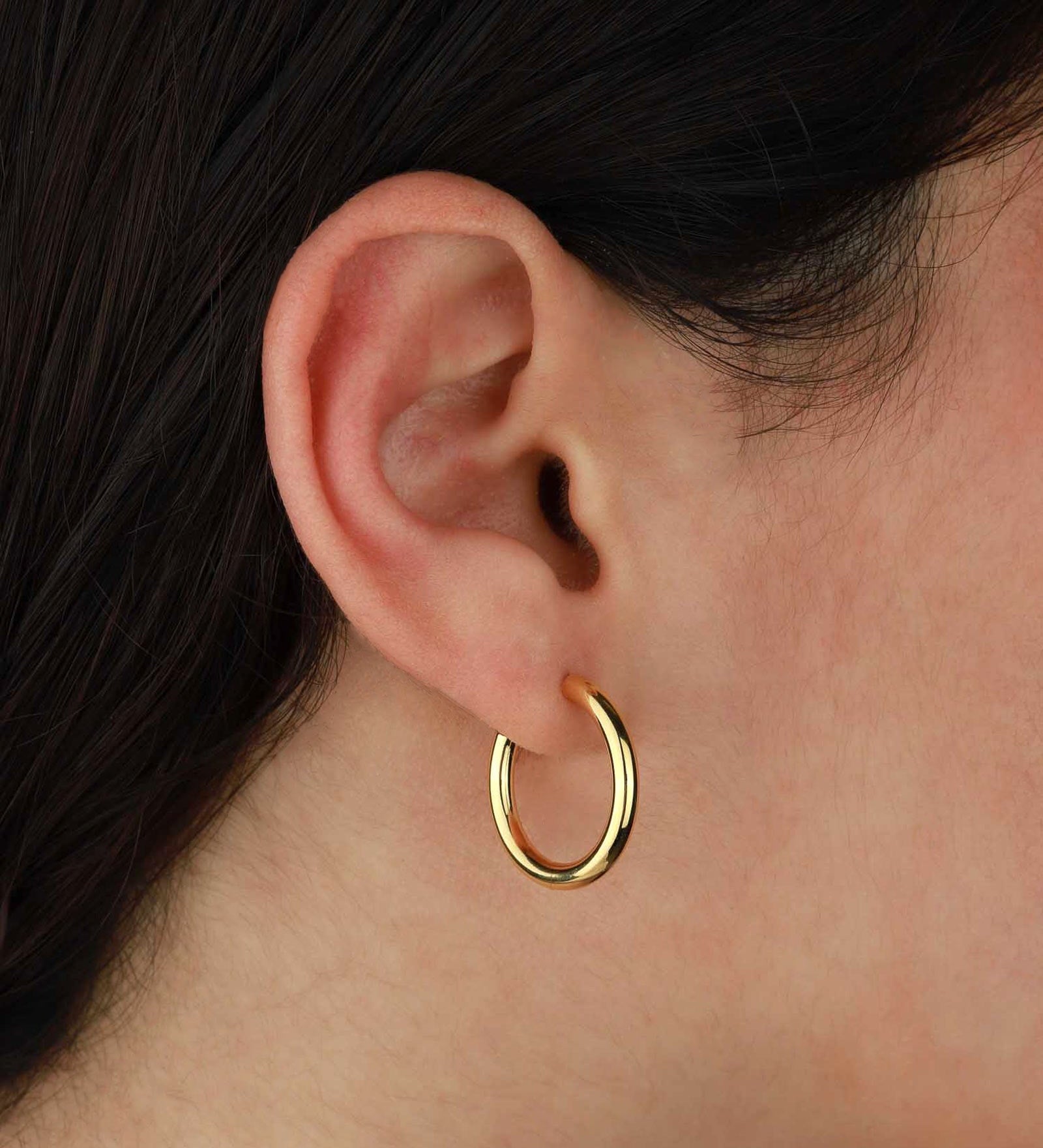 Tashi-Thick Hoops I 20mm-Earrings-14k Gold Vermeil-Blue Ruby Jewellery-Vancouver Canada