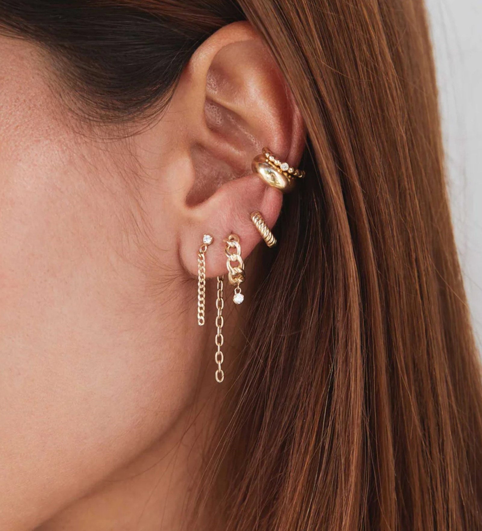 Zoe Chicco-Thick Twist Huggies-Earrings-14k Yellow Gold-Blue Ruby Jewellery-Vancouver Canada