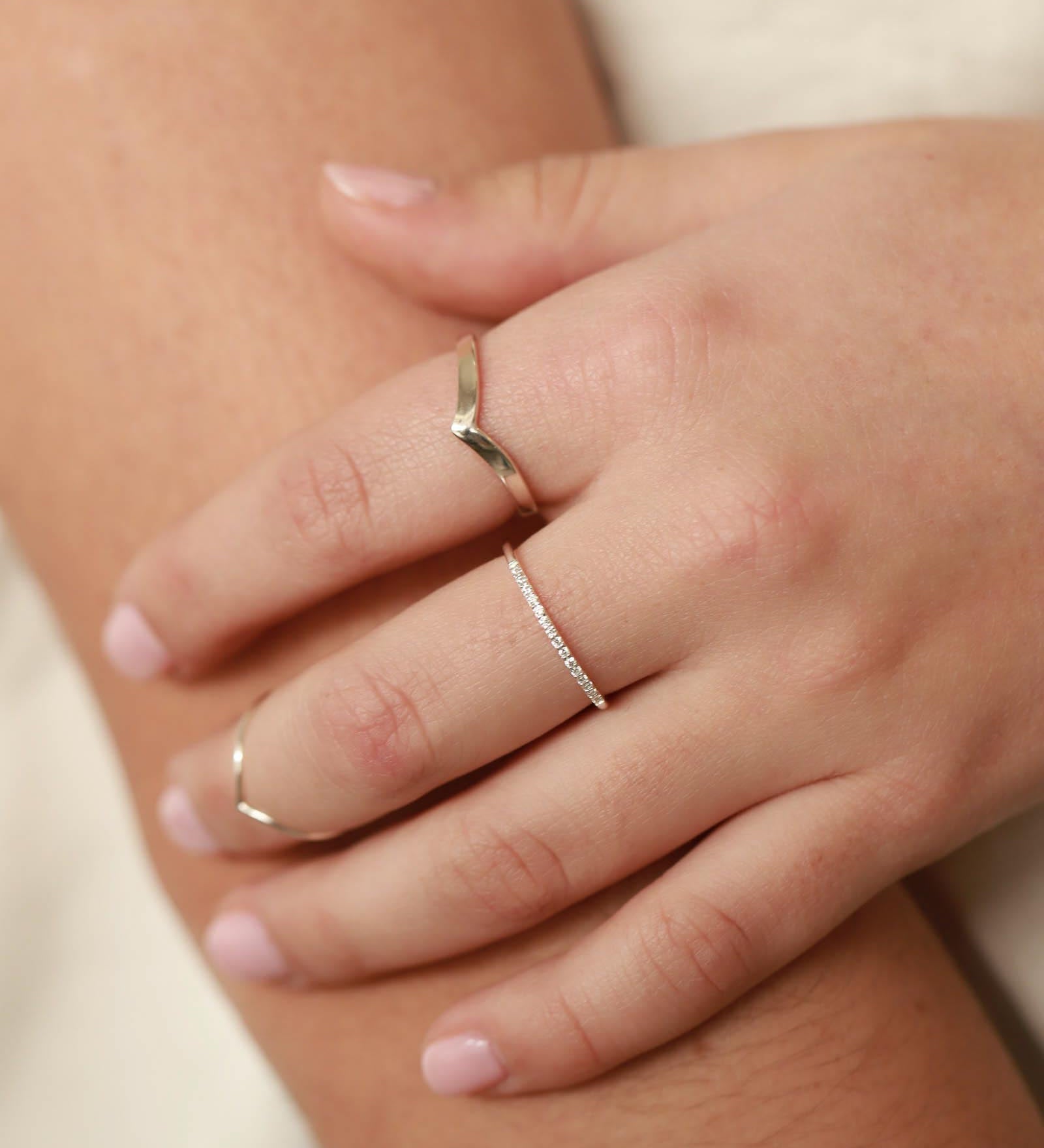 Tashi-Thin Band Pavé Ring-Rings-Blue Ruby Jewellery-Vancouver Canada