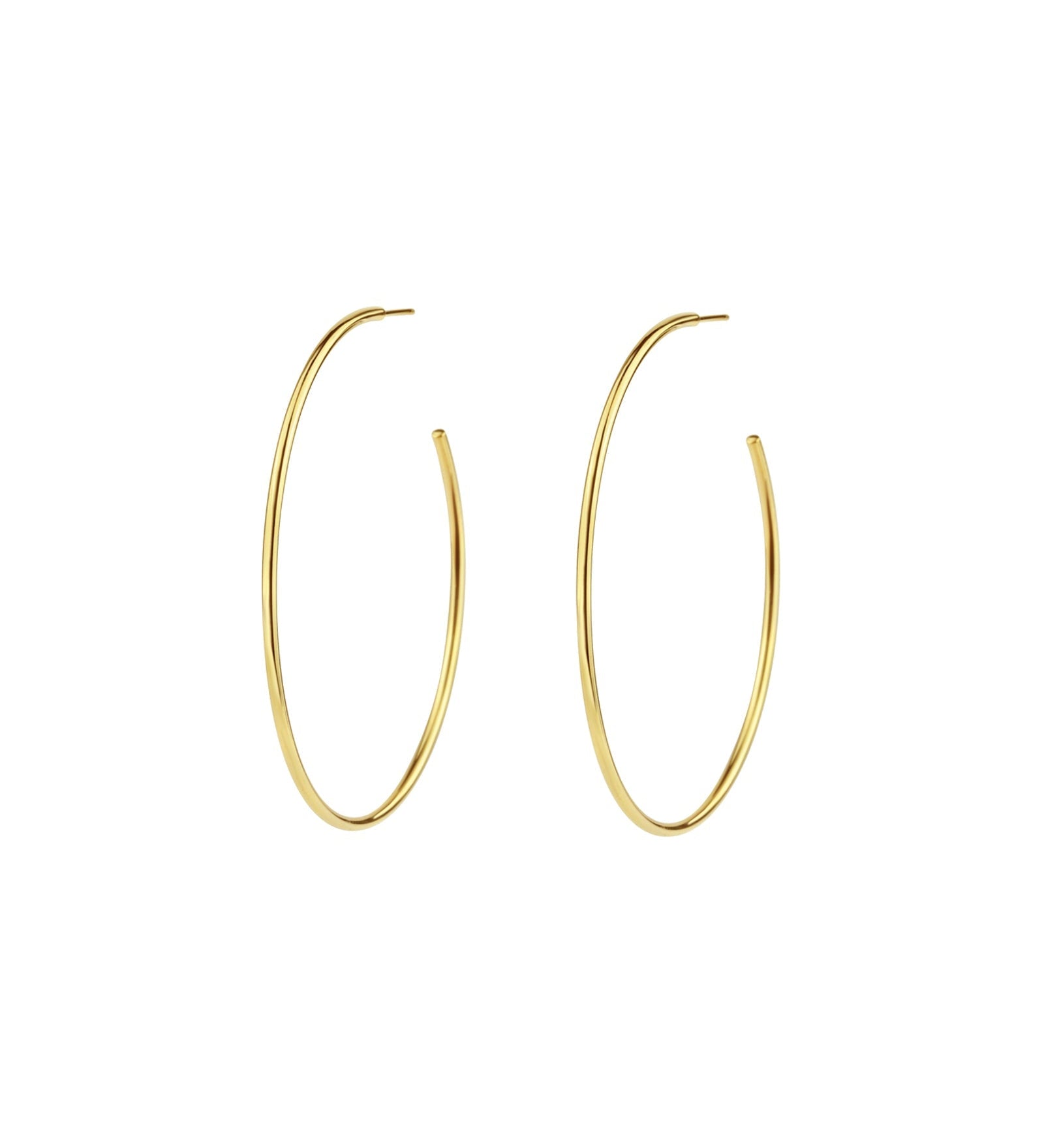 Tashi-Thin Tube Hoops I 50mm-Earrings-14k Gold Vermeil-Blue Ruby Jewellery-Vancouver Canada