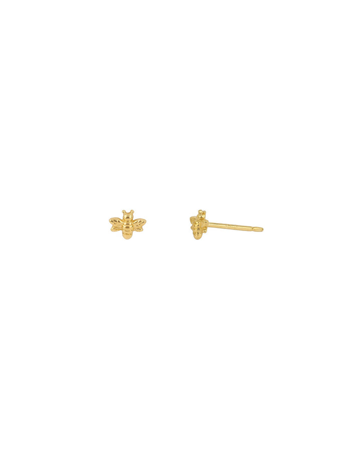Tashi-Tiny Bee Studs-Earrings-14k Gold Vermeil-Blue Ruby Jewellery-Vancouver Canada