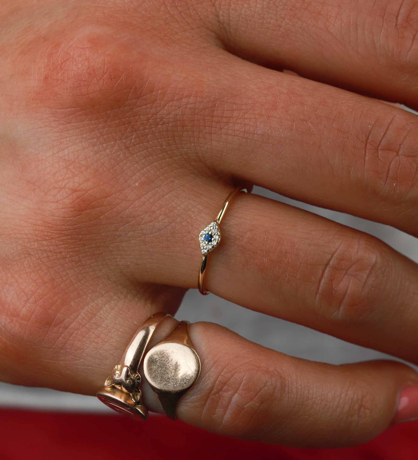 Quiet Icon-Tiny Evil Eye Ring-Rings-Blue Ruby Jewellery-Vancouver Canada