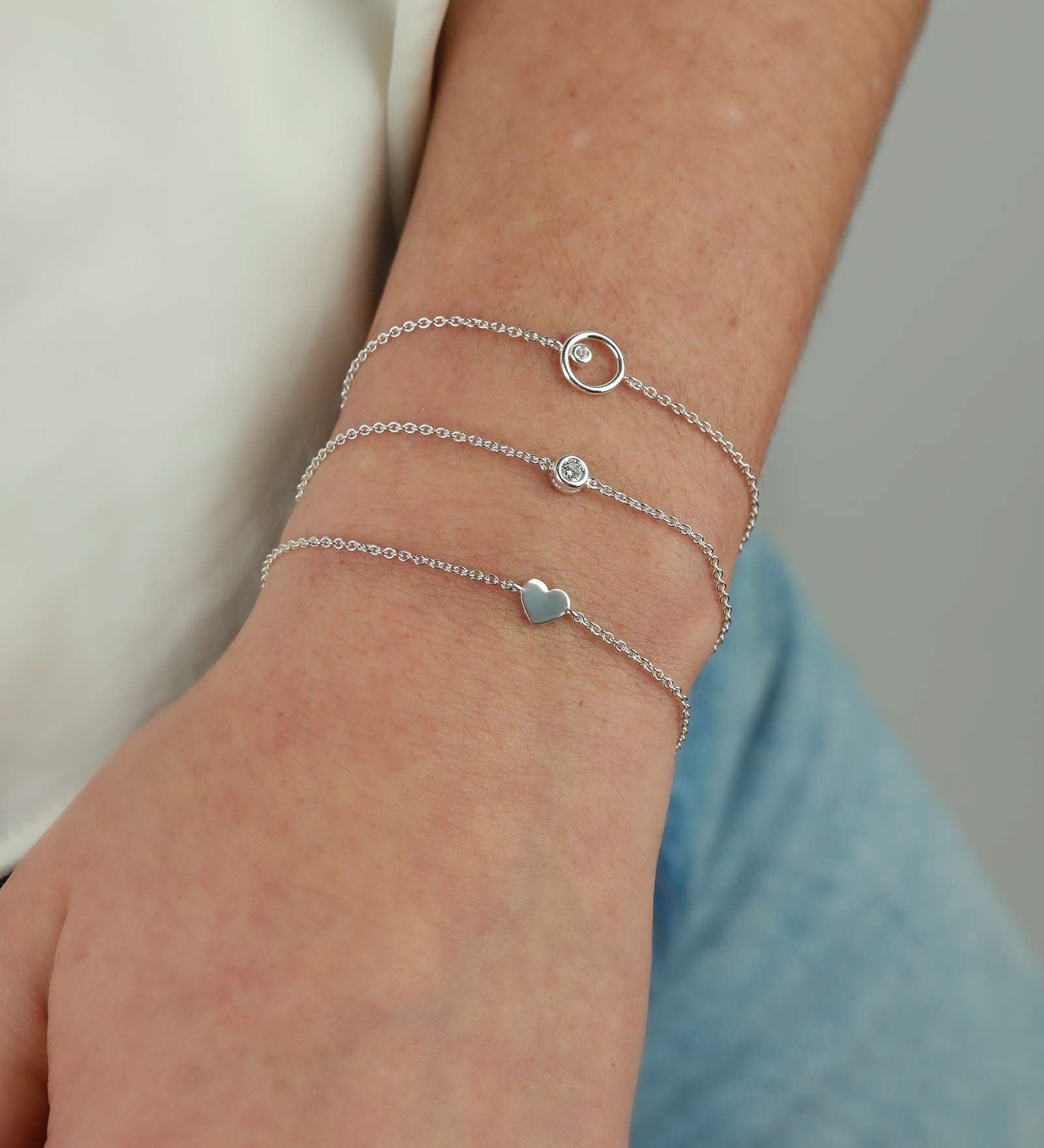 Tashi-Tiny Heart Bracelet-Bracelets-Sterling Silver-Heart-Blue Ruby Jewellery-Vancouver Canada