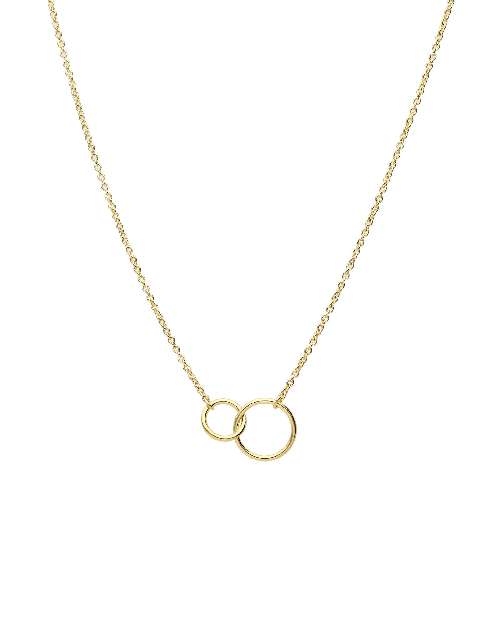 Tashi Tiny Interlocking Circle Necklace 14k Gold Vermeil Blue