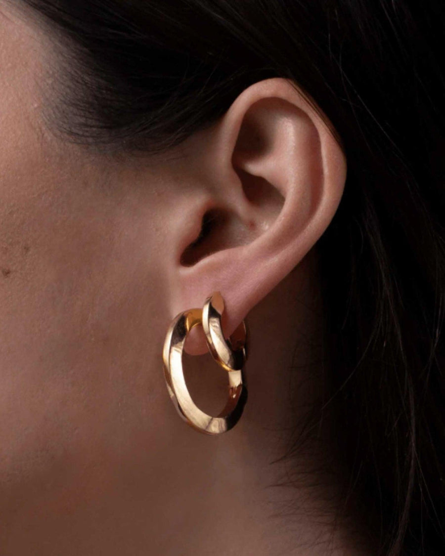 Jenny Bird-Toni Hinged Hoop Earrings-Earrings-14k Gold Plated-Blue Ruby Jewellery-Vancouver Canada