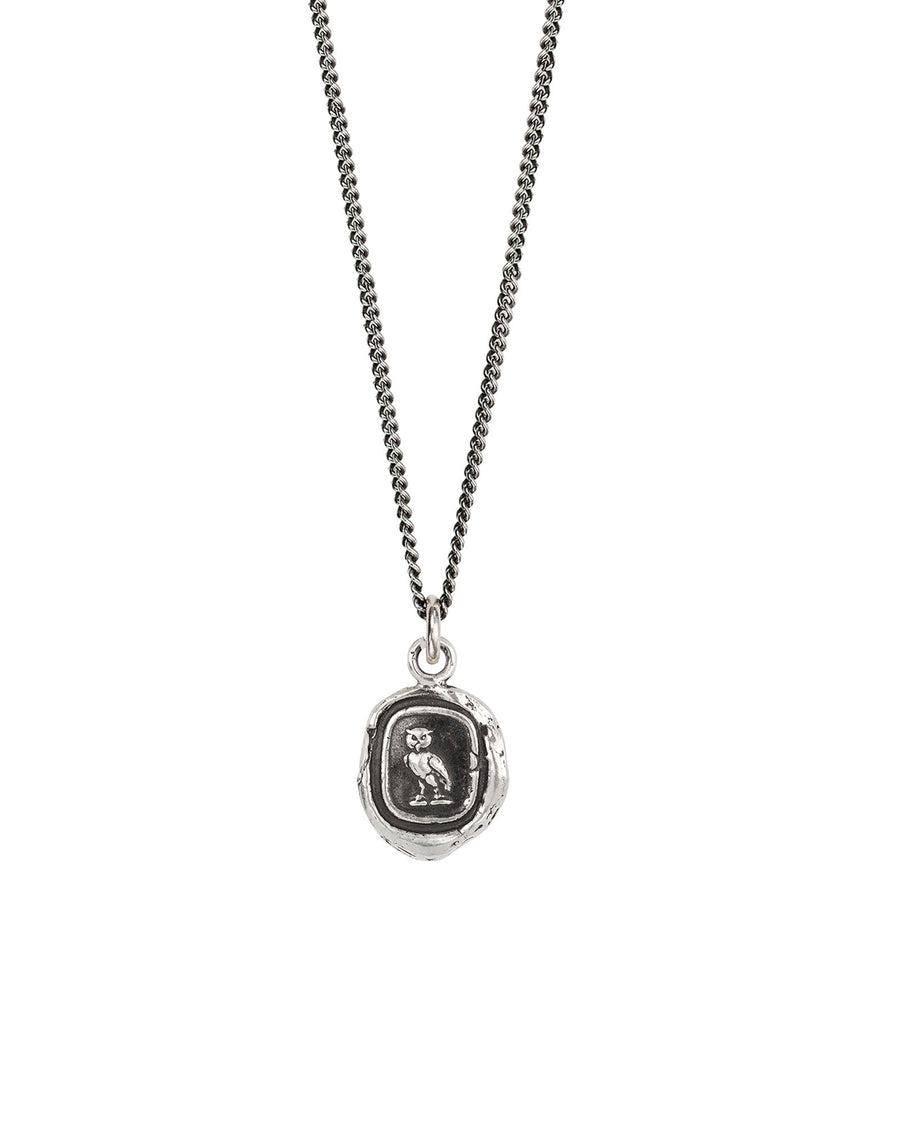 Pyrrha-Watch Over Me Talisman-Necklaces-Oxidized Sterling Silver-Blue Ruby Jewellery-Vancouver Canada