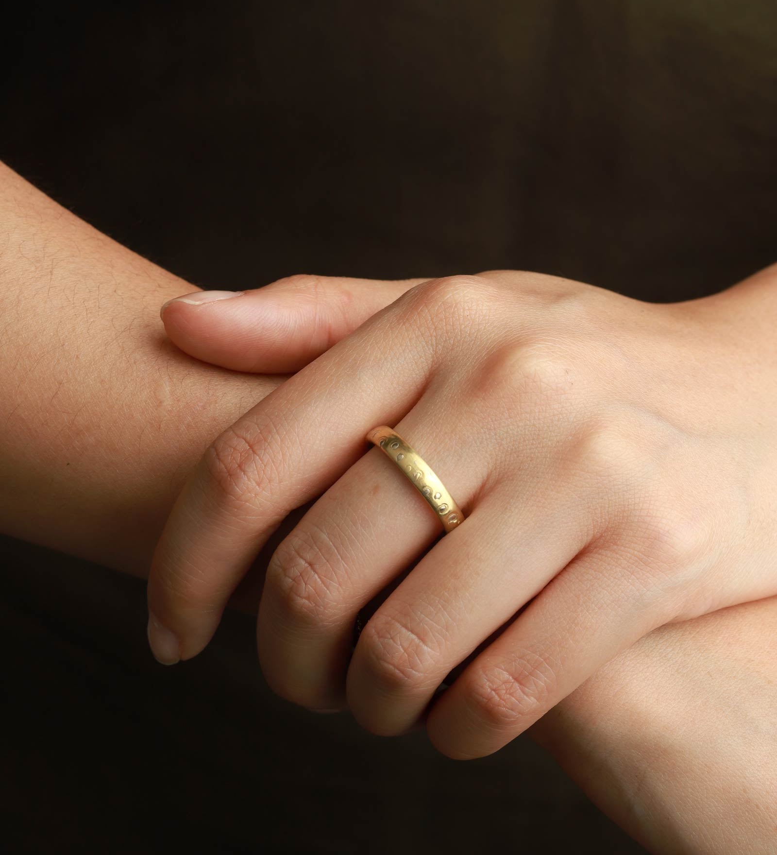 Polly Wales-White Narrow Grain Ring-Rings-Blue Ruby Jewellery-Vancouver Canada