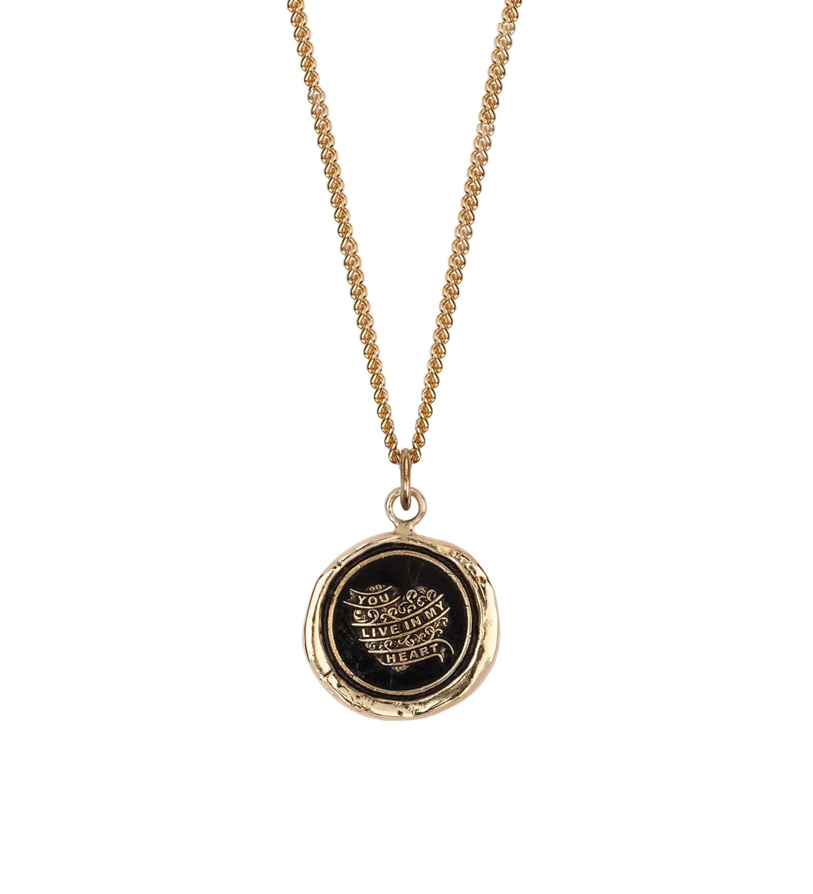 Pyrrha-You Live In My Heart 14k Signature Talisman-Necklaces-14k Yellow Gold-Blue Ruby Jewellery-Vancouver Canada