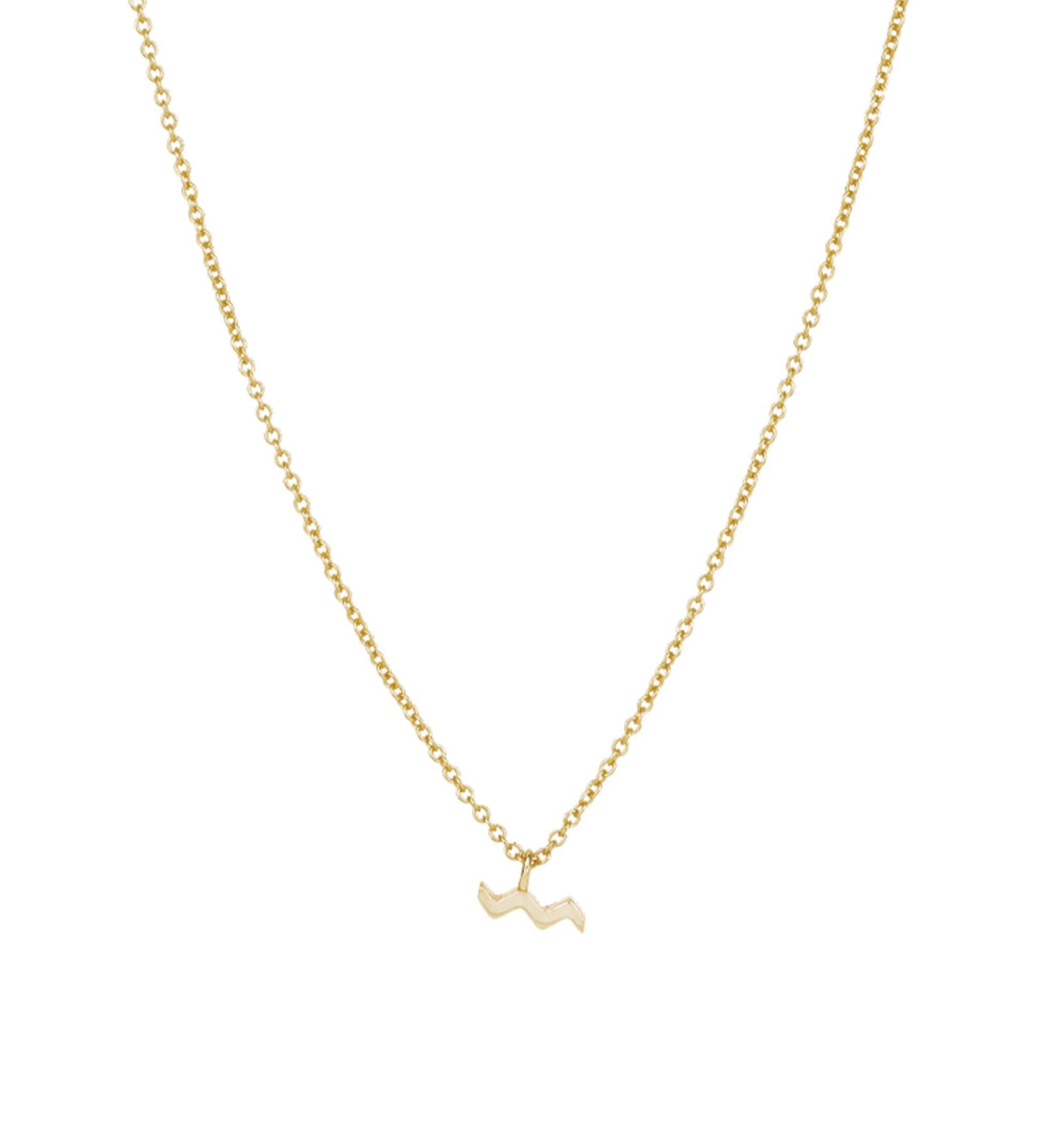 Quiet Icon-Zodiac Necklace-Necklaces-14k Gold Vermeil-Aquarius-Blue Ruby Jewellery-Vancouver Canada