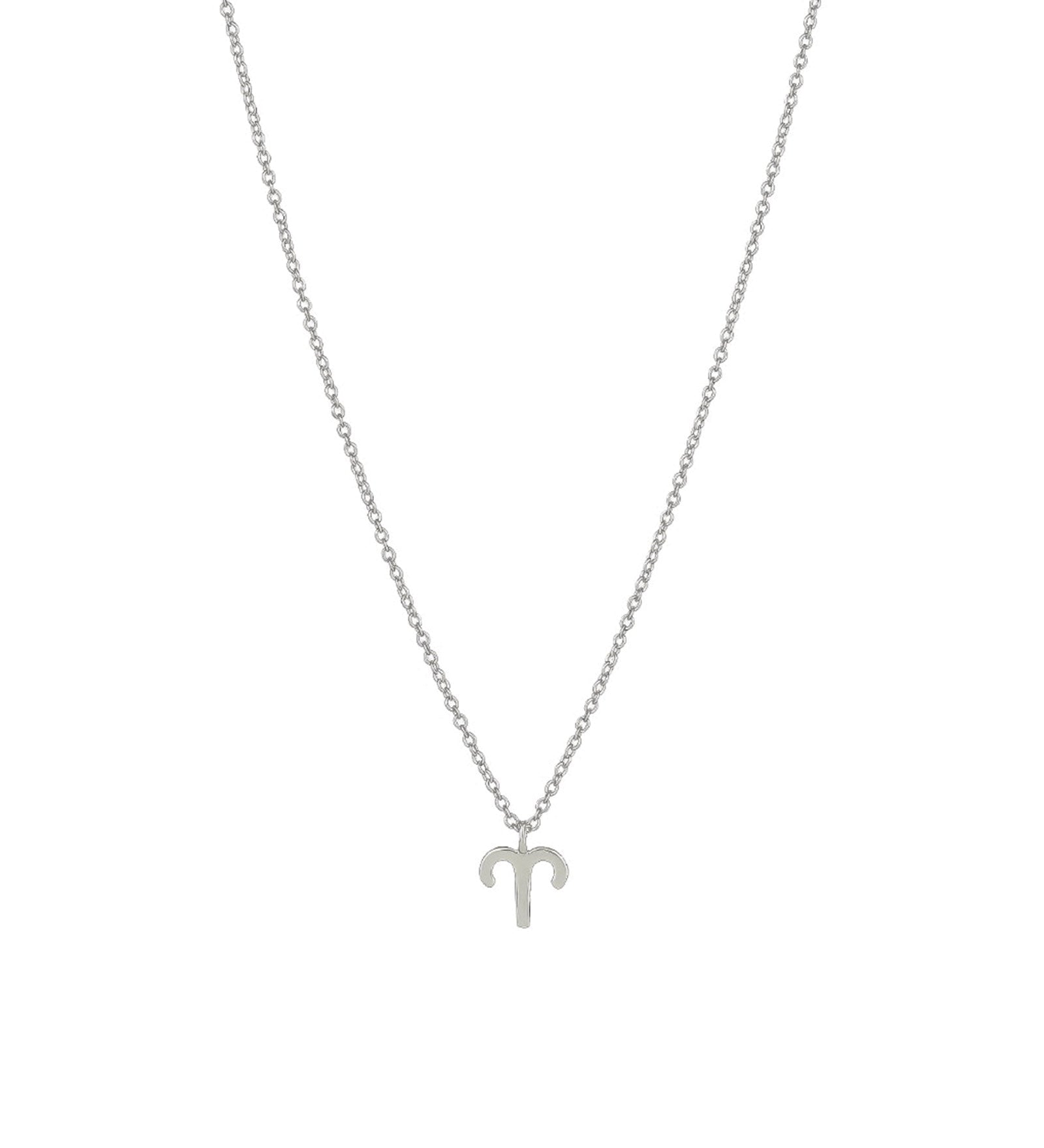 Quiet Icon-Zodiac Necklace-Necklaces-Rhodium Plated Sterling Silver-Aries-Blue Ruby Jewellery-Vancouver Canada
