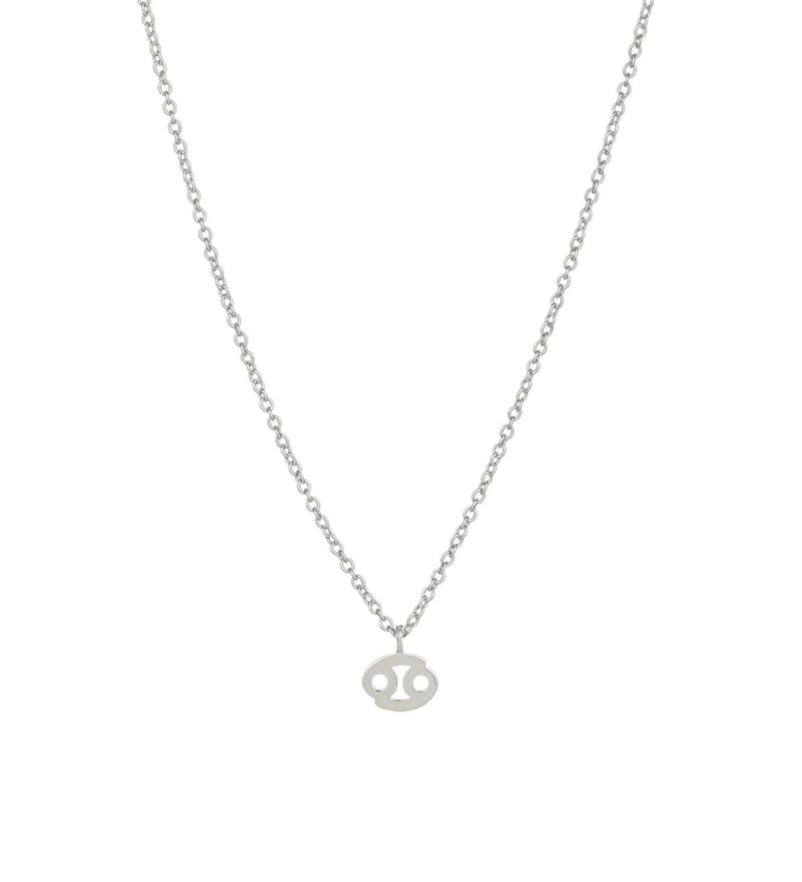 Quiet Icon-Zodiac Necklace-Necklaces-Rhodium Plated Sterling Silver-Cancer-Blue Ruby Jewellery-Vancouver Canada