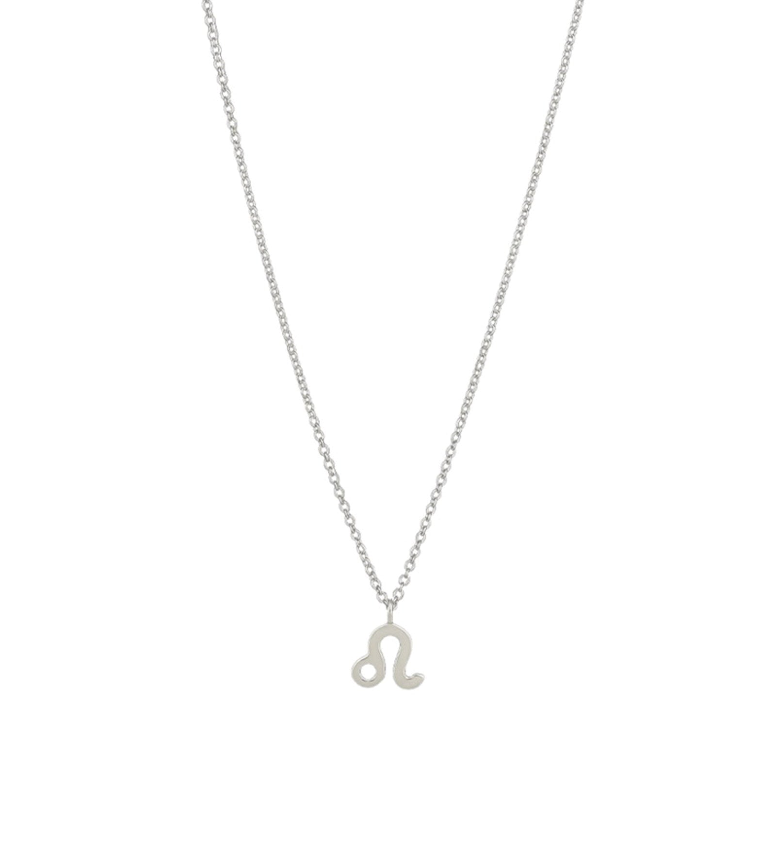 Quiet Icon-Zodiac Necklace-Necklaces-Rhodium Plated Sterling Silver-Leo-Blue Ruby Jewellery-Vancouver Canada