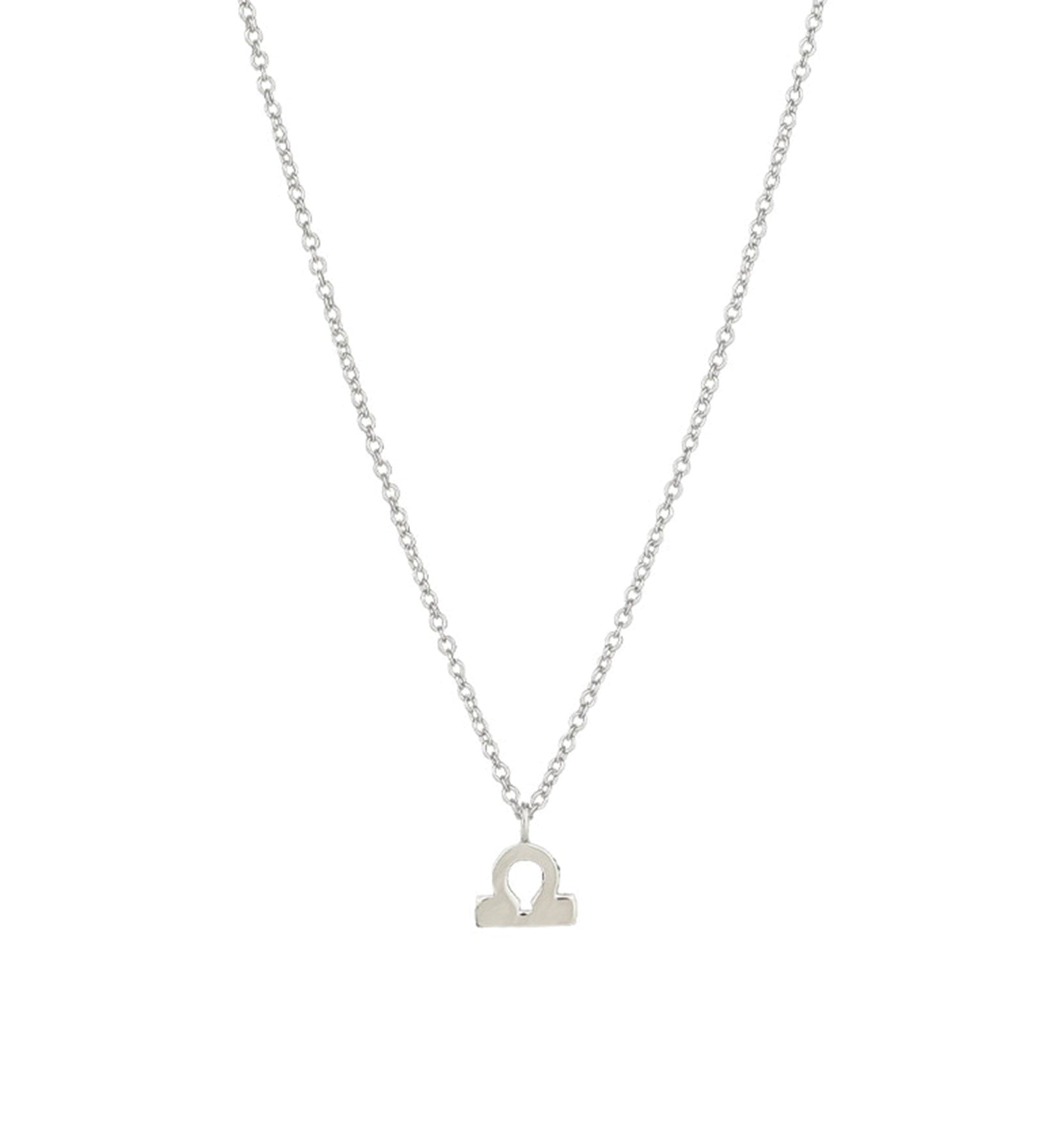 Quiet Icon-Zodiac Necklace-Necklaces-Rhodium Plated Sterling Silver-Libra-Blue Ruby Jewellery-Vancouver Canada