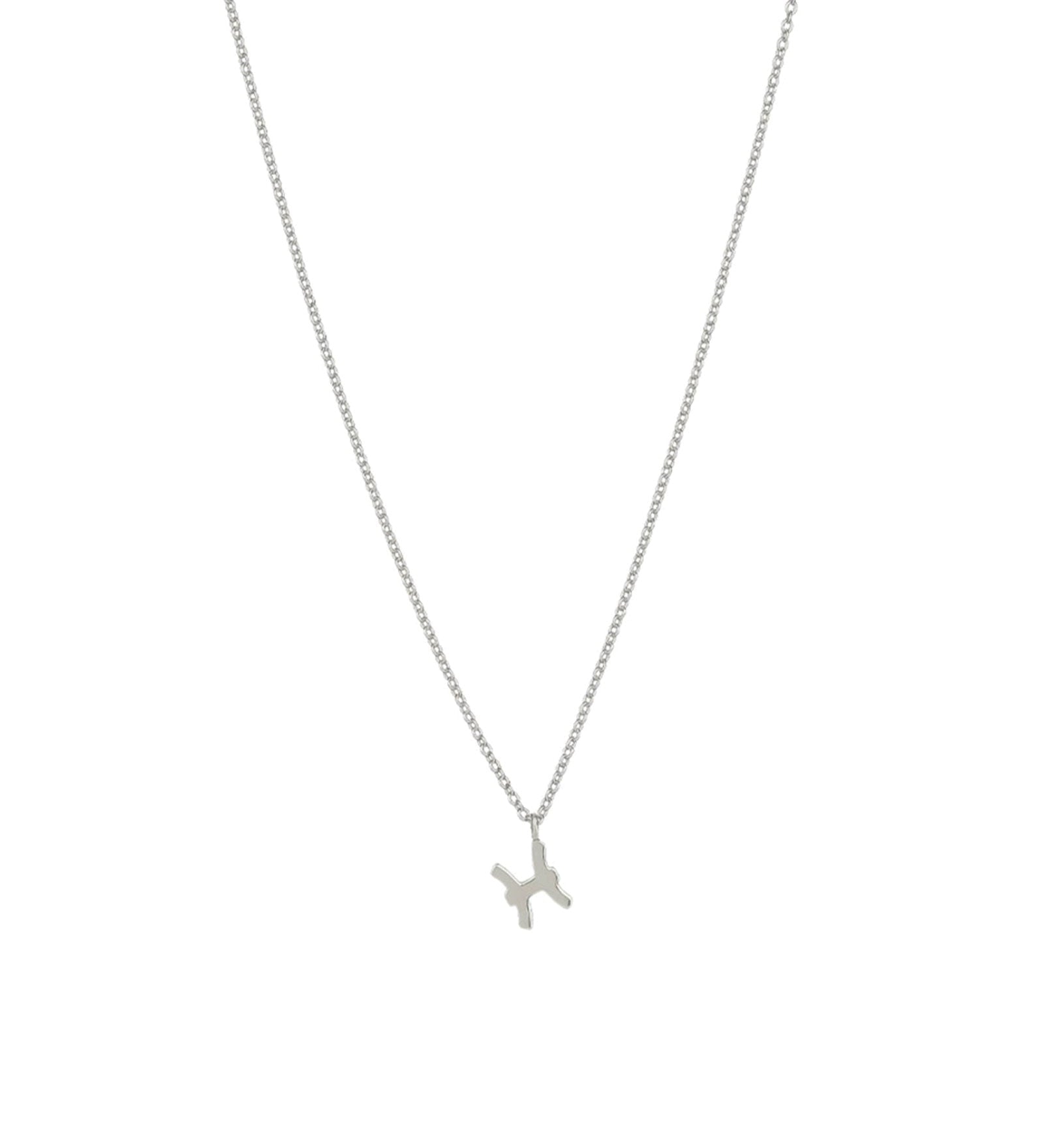 Quiet Icon-Zodiac Necklace-Necklaces-Rhodium Plated Sterling Silver-Pisces-Blue Ruby Jewellery-Vancouver Canada