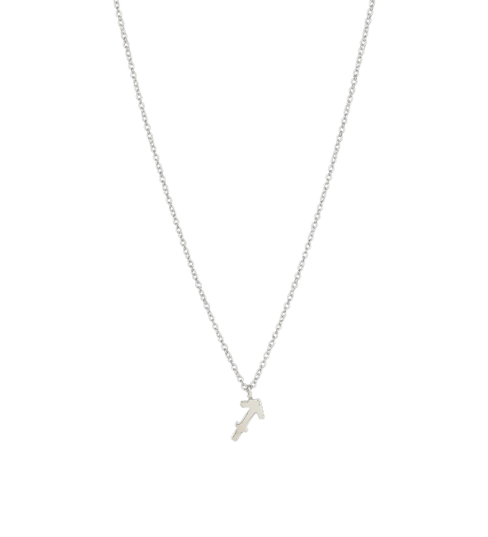 Quiet Icon-Zodiac Necklace-Necklaces-Rhodium Plated Sterling Silver-Sagittarius-Blue Ruby Jewellery-Vancouver Canada