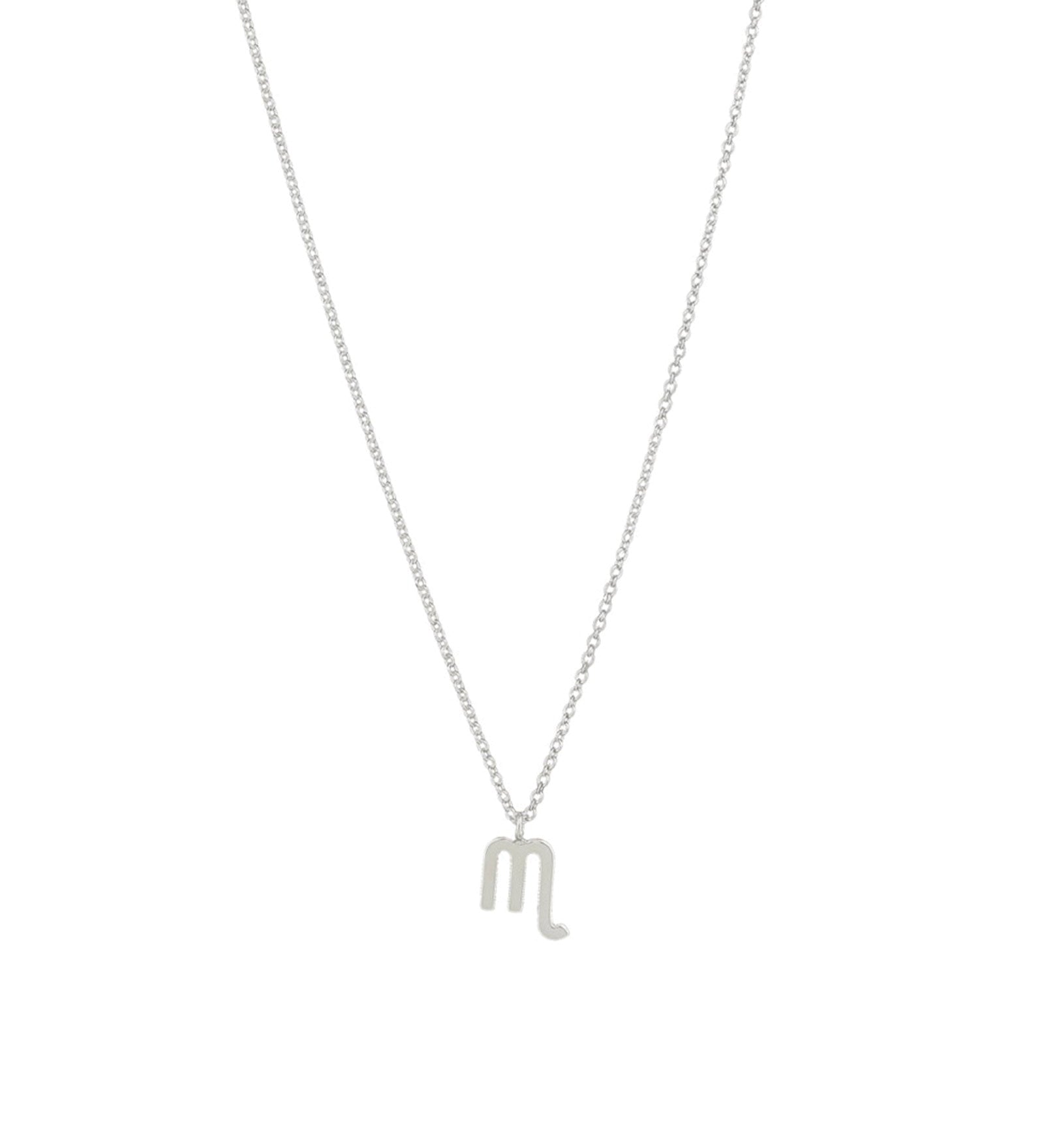 Quiet Icon-Zodiac Necklace-Necklaces-Rhodium Plated Sterling Silver-Scorpio-Blue Ruby Jewellery-Vancouver Canada