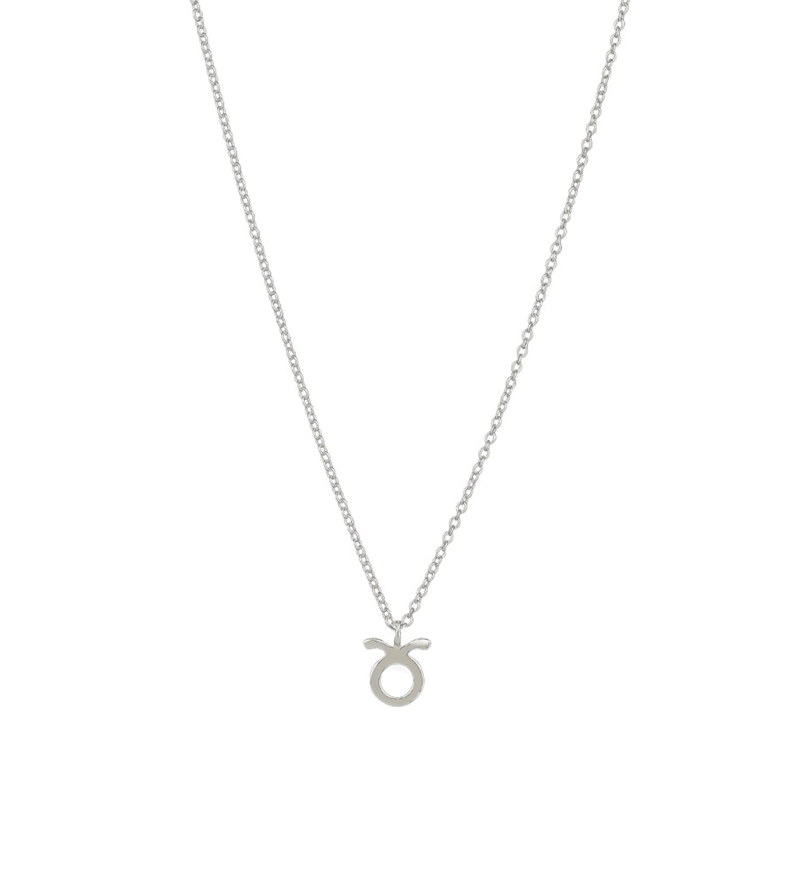 Quiet Icon-Zodiac Necklace-Necklaces-Rhodium Plated Sterling Silver-Taurus-Blue Ruby Jewellery-Vancouver Canada