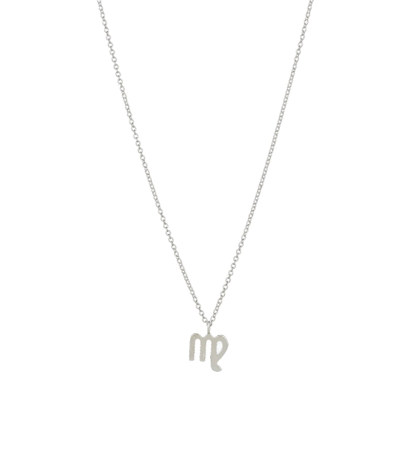 Quiet Icon-Zodiac Necklace-Necklaces-Rhodium Plated Sterling Silver-Virgo-Blue Ruby Jewellery-Vancouver Canada