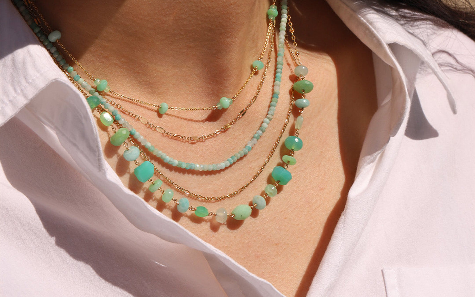 Gem Jar Mixed Stone Station Necklace | Blue Ruby Jewellery