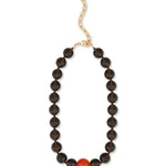 Lunita Luz-Ice Obsidian & Carnelian Beaded Necklace-Necklaces-Blue Ruby Jewellery-Vancouver Canada