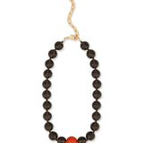 Lunita Luz-Ice Obsidian & Carnelian Beaded Necklace-Necklaces-Blue Ruby Jewellery-Vancouver Canada