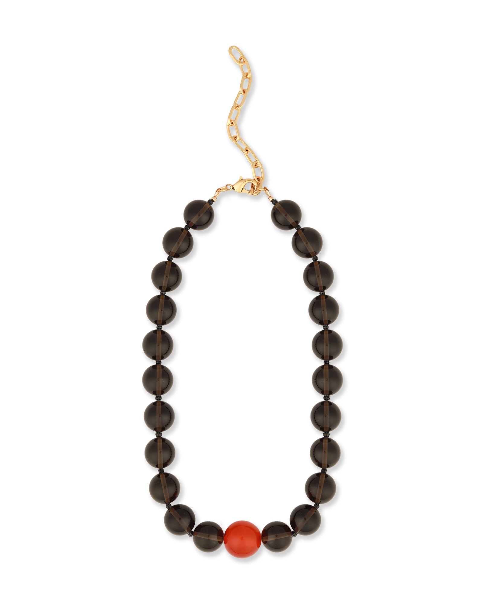 Lunita Luz-Ice Obsidian & Carnelian Beaded Necklace-Necklaces-Blue Ruby Jewellery-Vancouver Canada