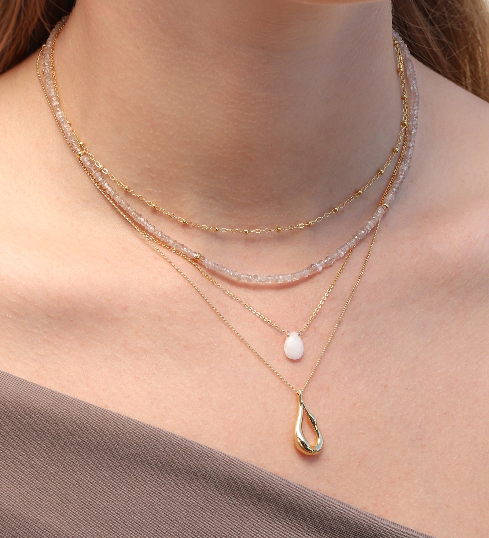 Stoned By Gem Jar-White Topaz Pear Cable Chain Necklace | 8mm-Necklaces-Blue Ruby Jewellery-Vancouver Canada