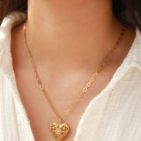 Filigree Heart Locket Necklace