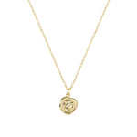 Quiet Icon-Bloom Medallion Necklace-Necklaces-14k Gold Vermeil, Cubic Zirconia-Blue Ruby Jewellery-Vancouver Canada