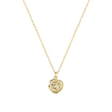 Quiet Icon-Bloom Medallion Necklace-Necklaces-14k Gold Vermeil, Cubic Zirconia-Blue Ruby Jewellery-Vancouver Canada