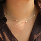 Multi Baroque Pearl Station Necklace