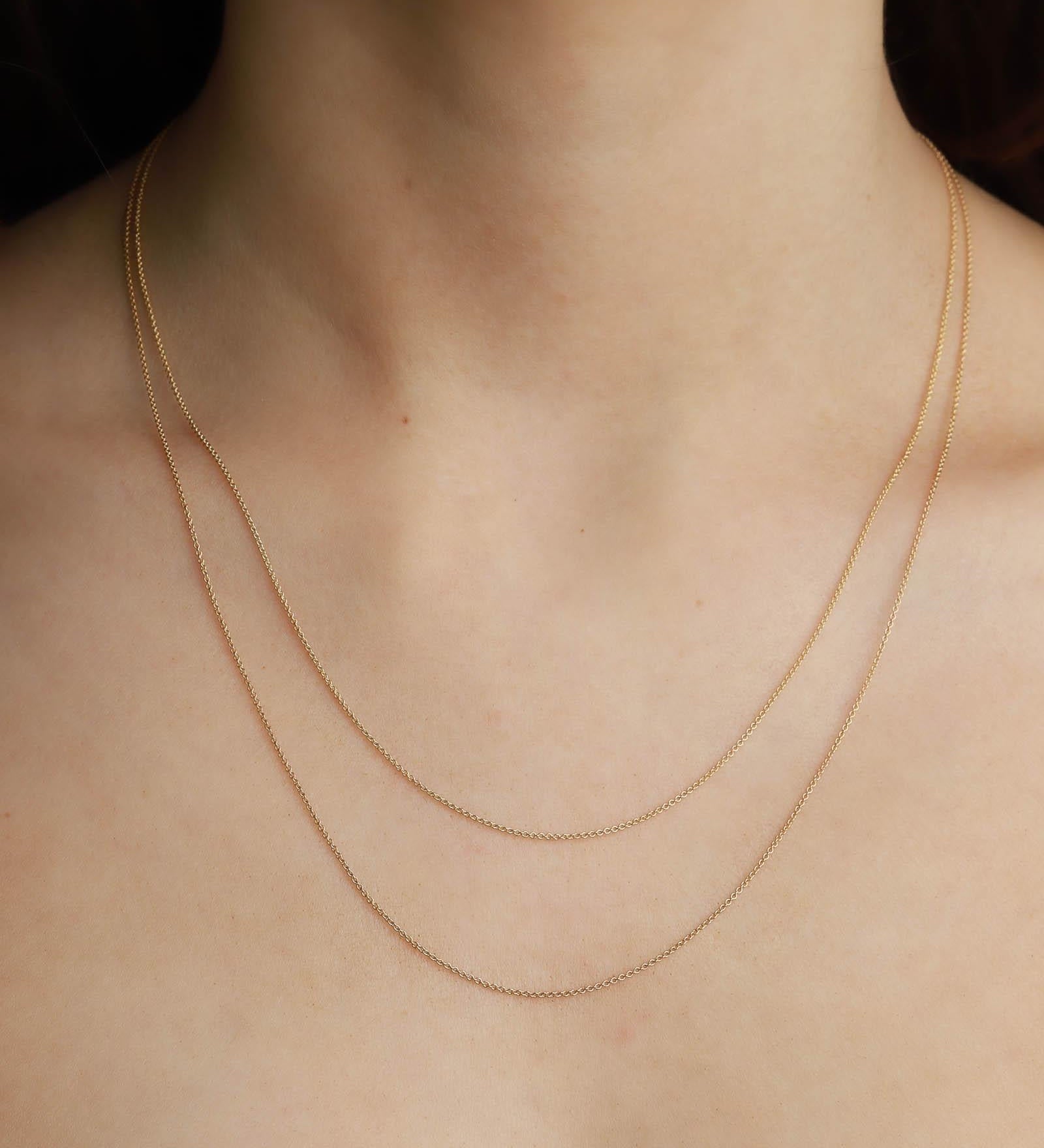 Pyrrha-14k Gold Fine Cable Chain I 25 Gauge-Necklaces-Blue Ruby Jewellery-Vancouver Canada