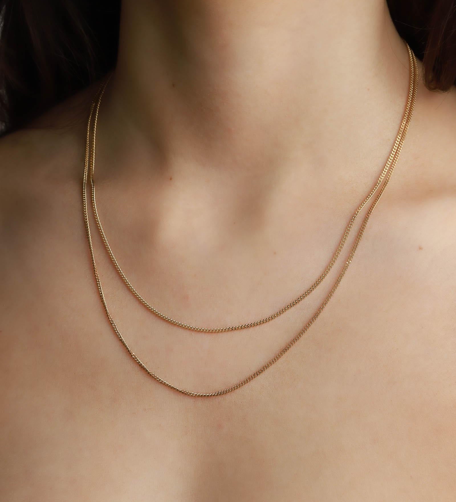 Pyrrha-14k Gold Medium Curb Chain I 45 Gauge-Necklaces-Blue Ruby Jewellery-Vancouver Canada