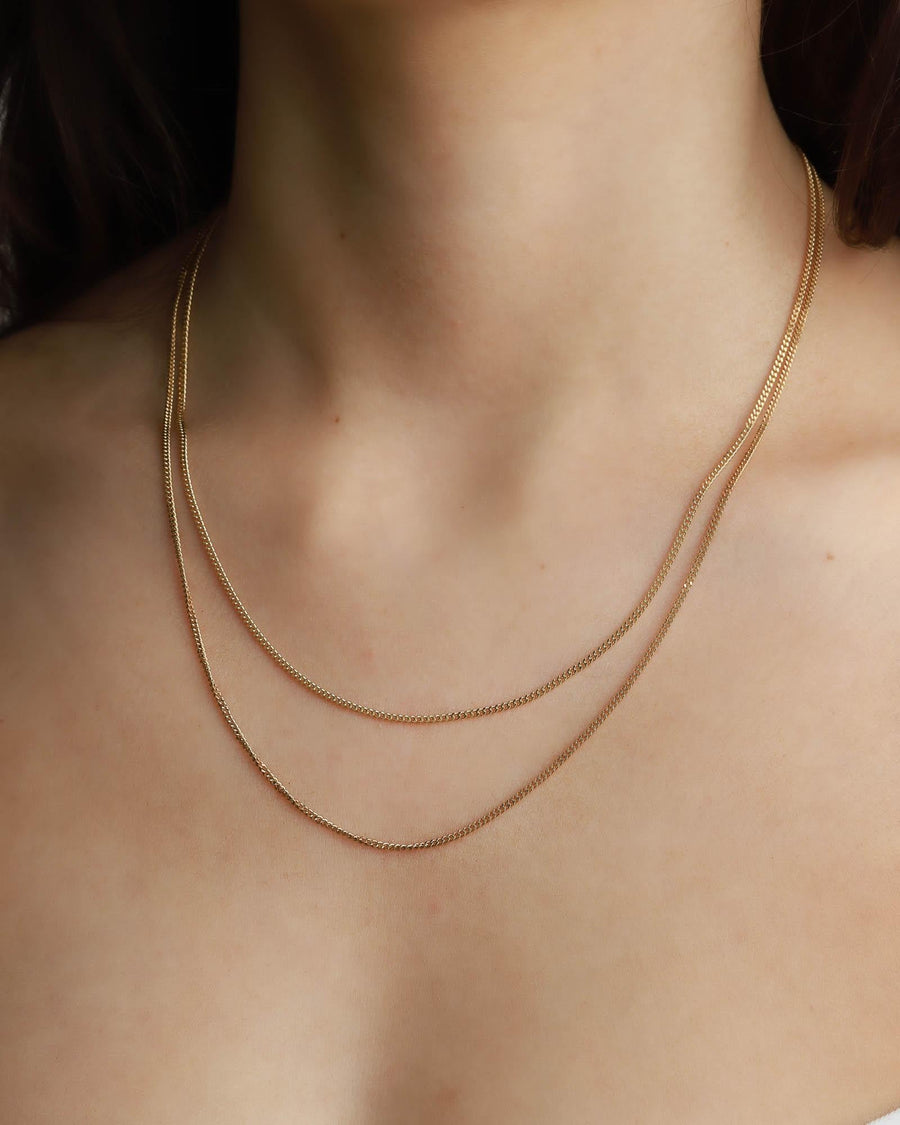 Pyrrha-14k Gold Medium Curb Chain I 45 Gauge-Necklaces-Blue Ruby Jewellery-Vancouver Canada