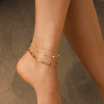 1948-3 Bead Station Anklet-Anklets-Blue Ruby Jewellery-Vancouver Canada