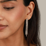 Crystal Fringe Stud Earrings