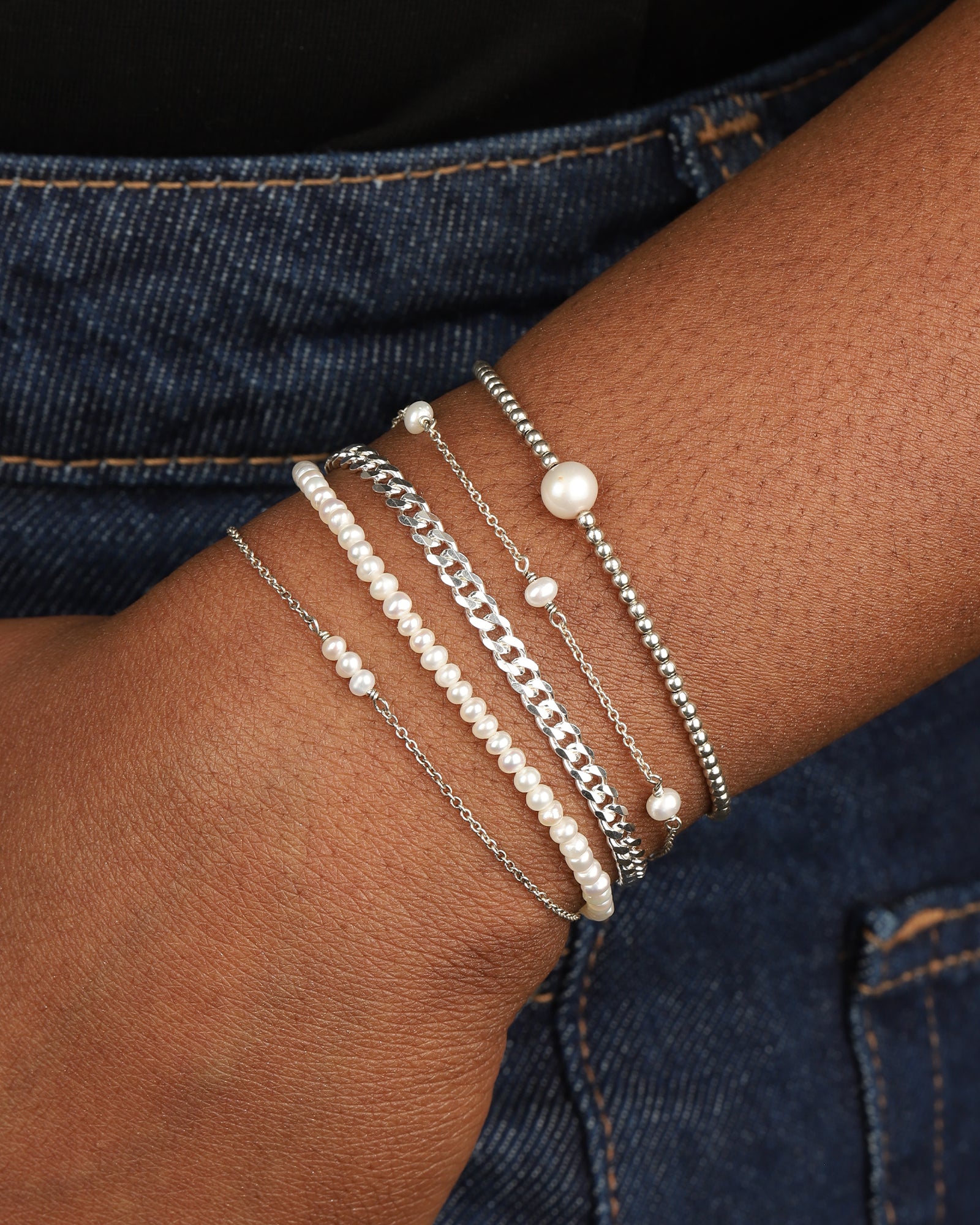 1948-Curb Chain Bracelet | Medium-Bracelets-Blue Ruby Jewellery-Vancouver Canada