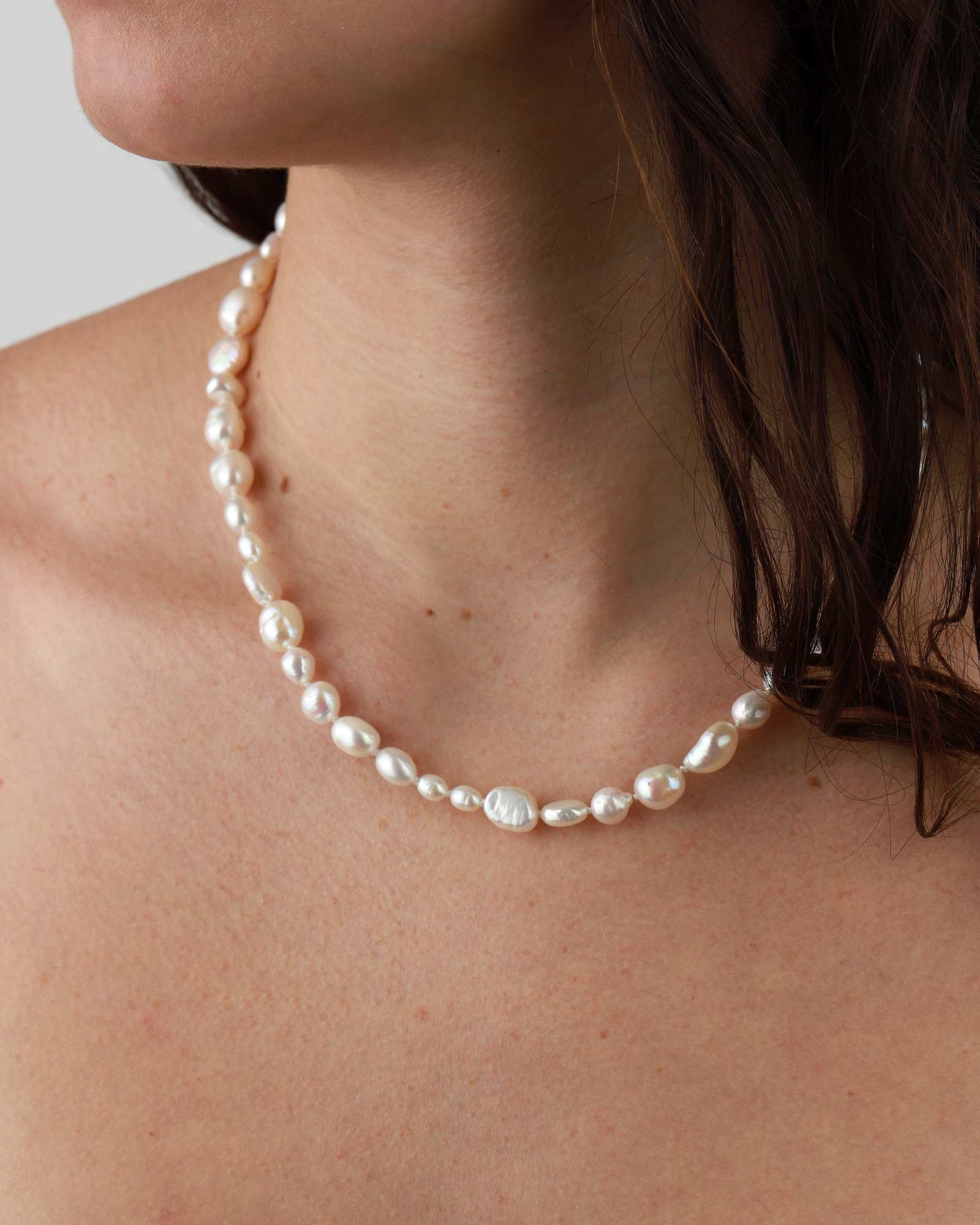 Poppy Rose-18" Mix Pearl Strand Necklace-Necklaces-14k Gold-fill, Freshwater Pearl-Blue Ruby Jewellery-Vancouver Canada