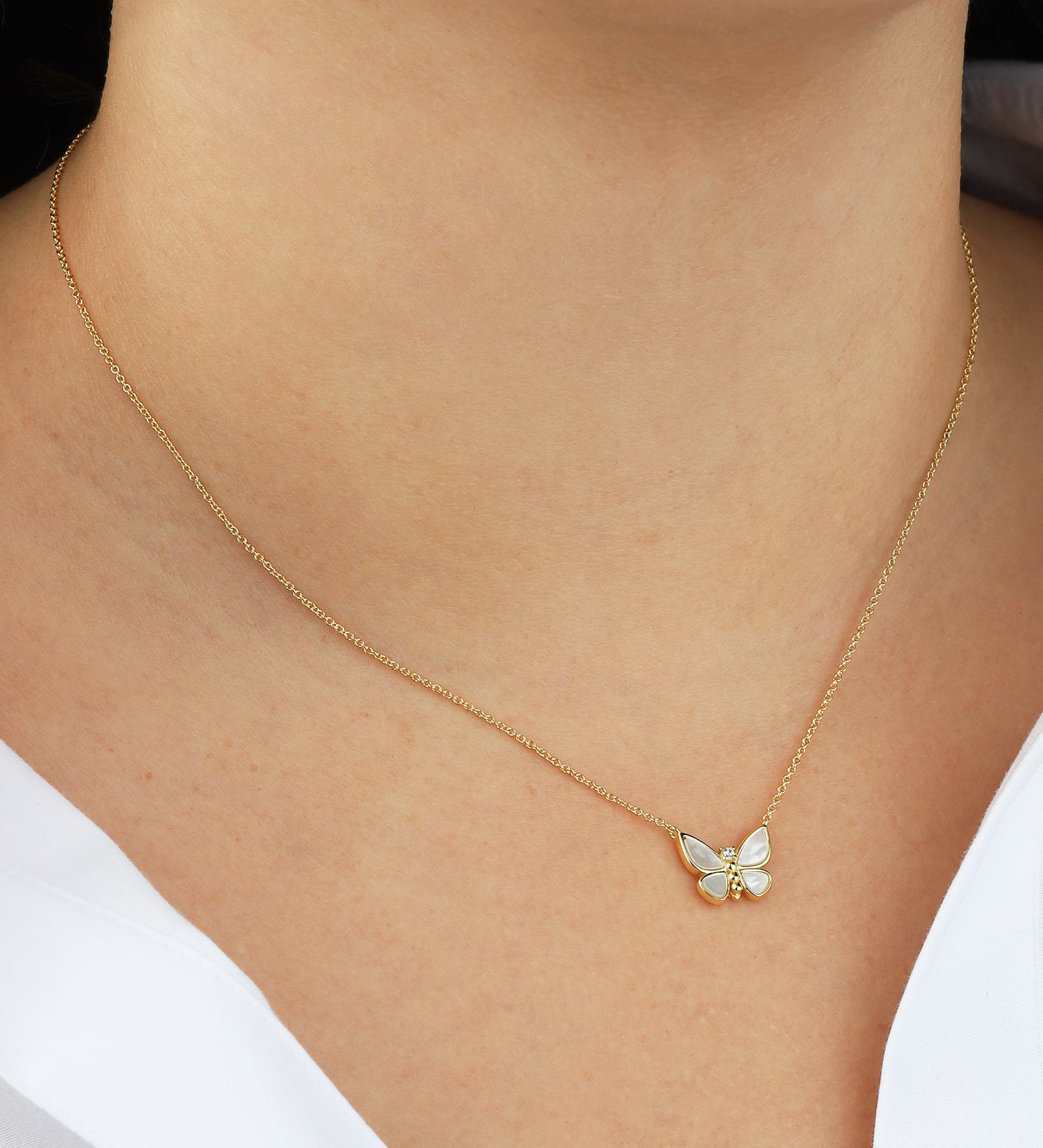 Quiet Icon-Pearl Butterfly Necklace-Necklaces-Blue Ruby Jewellery-Vancouver Canada