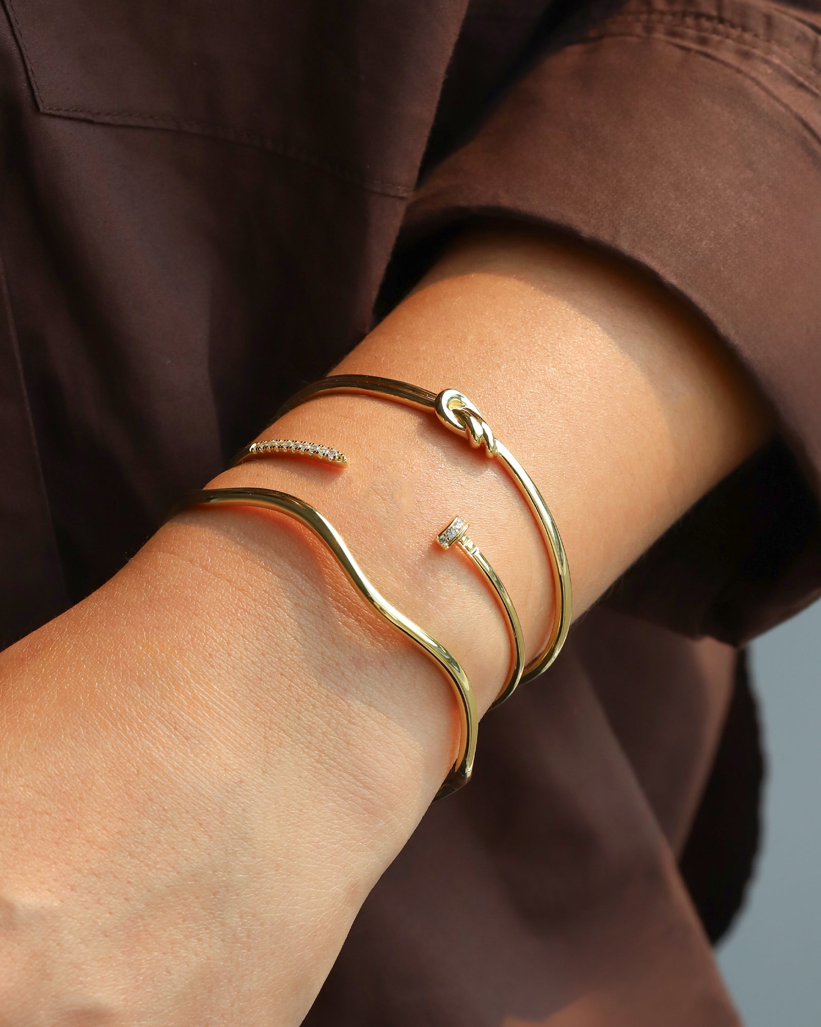 Quiet Icon-Nail CZ Cuff-Bracelets-Blue Ruby Jewellery-Vancouver Canada