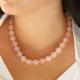 Rose Quartz Chunky Beaded Necklace | 12mm