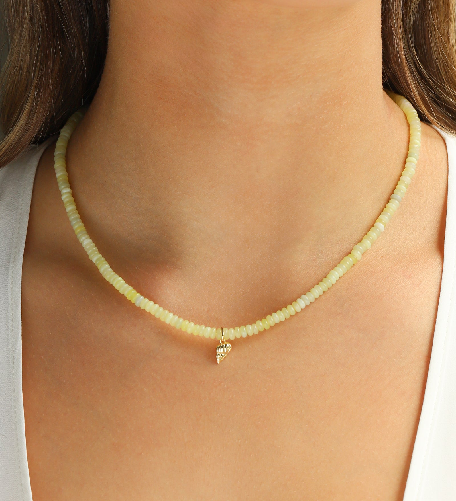 Charm Society-Shell Charm Beaded Necklace-Necklaces-Blue Ruby Jewellery-Vancouver Canada