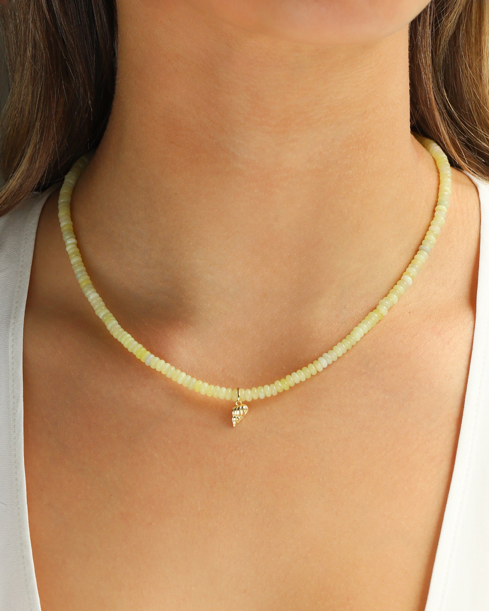 Charm Society-Shell Charm Beaded Necklace-Necklaces-Blue Ruby Jewellery-Vancouver Canada