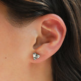 Quiet Icon-Triangle Knot Stud-Earrings-Blue Ruby Jewellery-Vancouver Canada